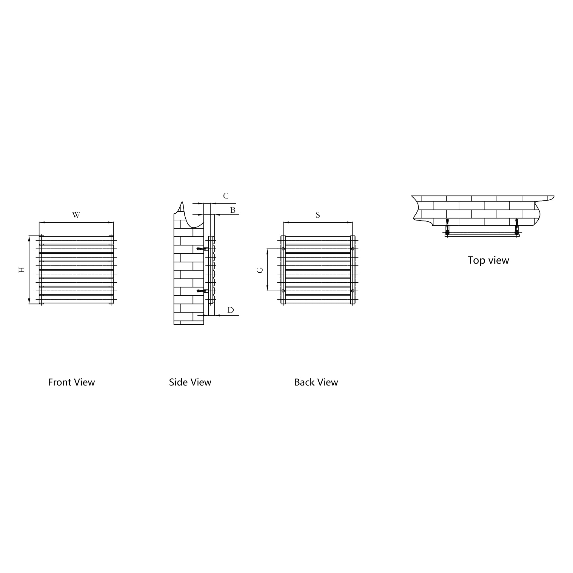 Reina Rione White Horizontal Steel Designer Radiator