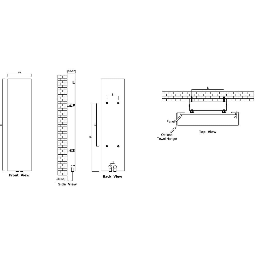Reina Slimline Vertical Steel Designer Radiator