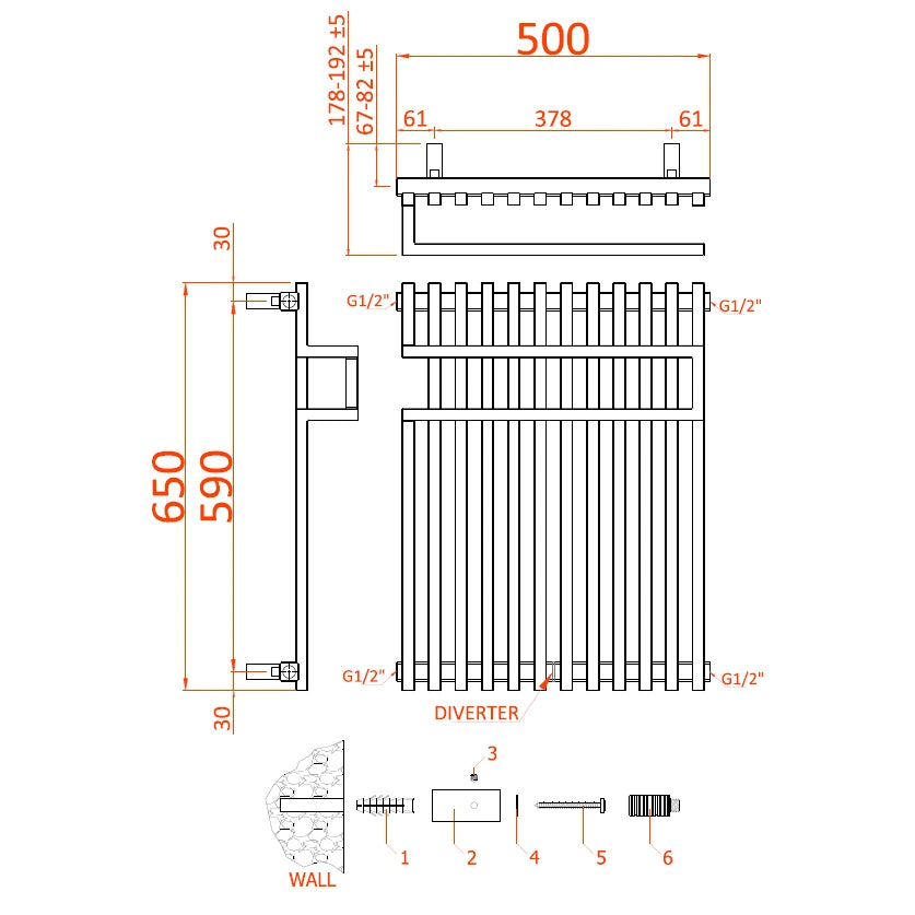 Reina Sori Chrome Steel Designer Towel Rail Radiator 650 x 500mm