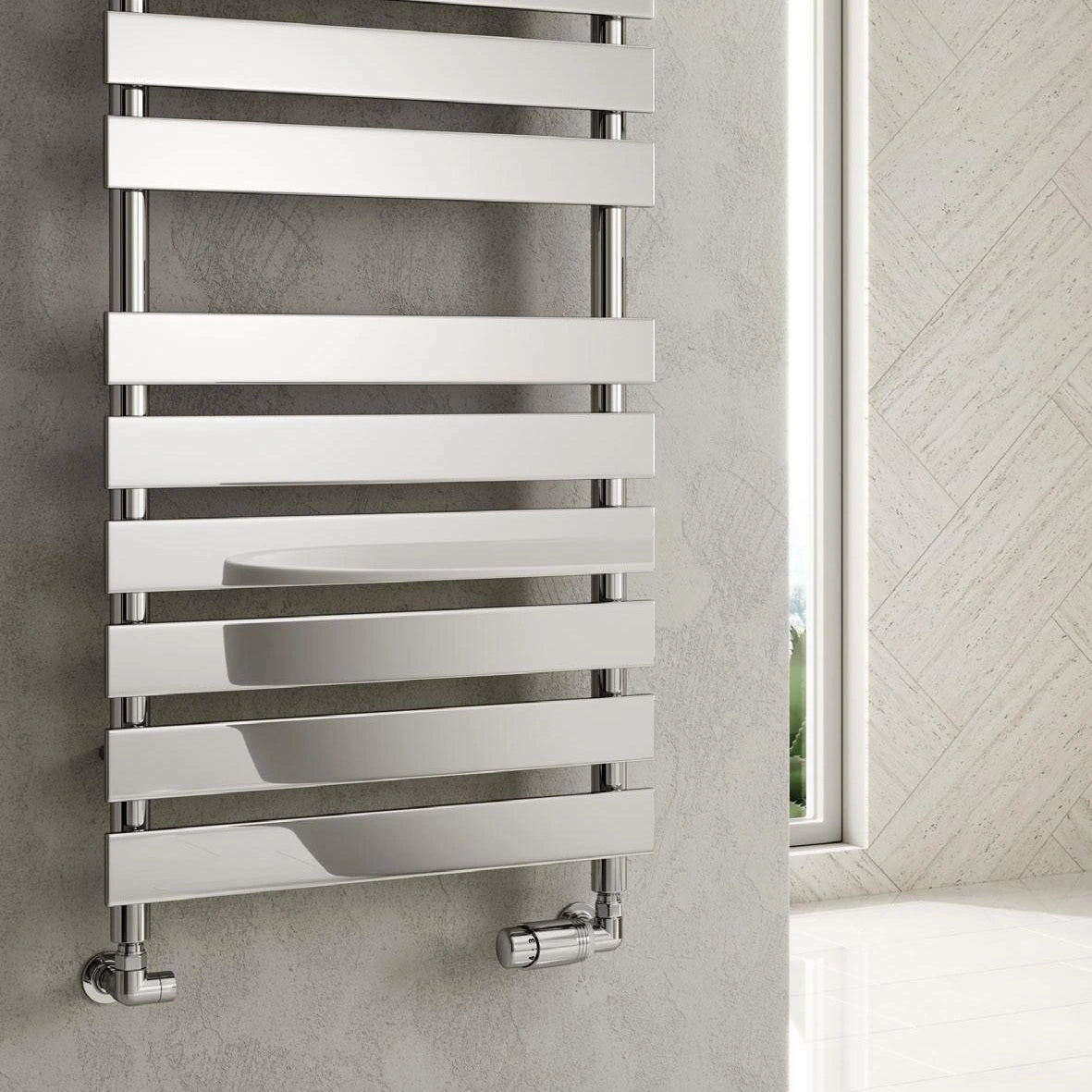 Reina Trento Chrome Steel Designer Towel Rail Radiator