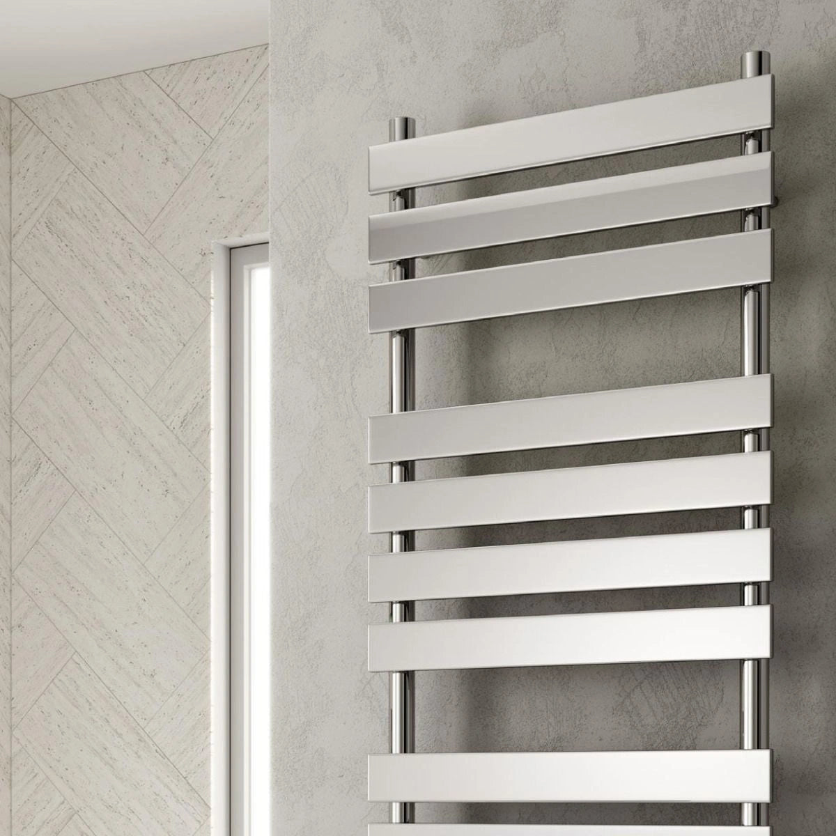 Reina Trento Chrome Steel Designer Towel Rail Radiator
