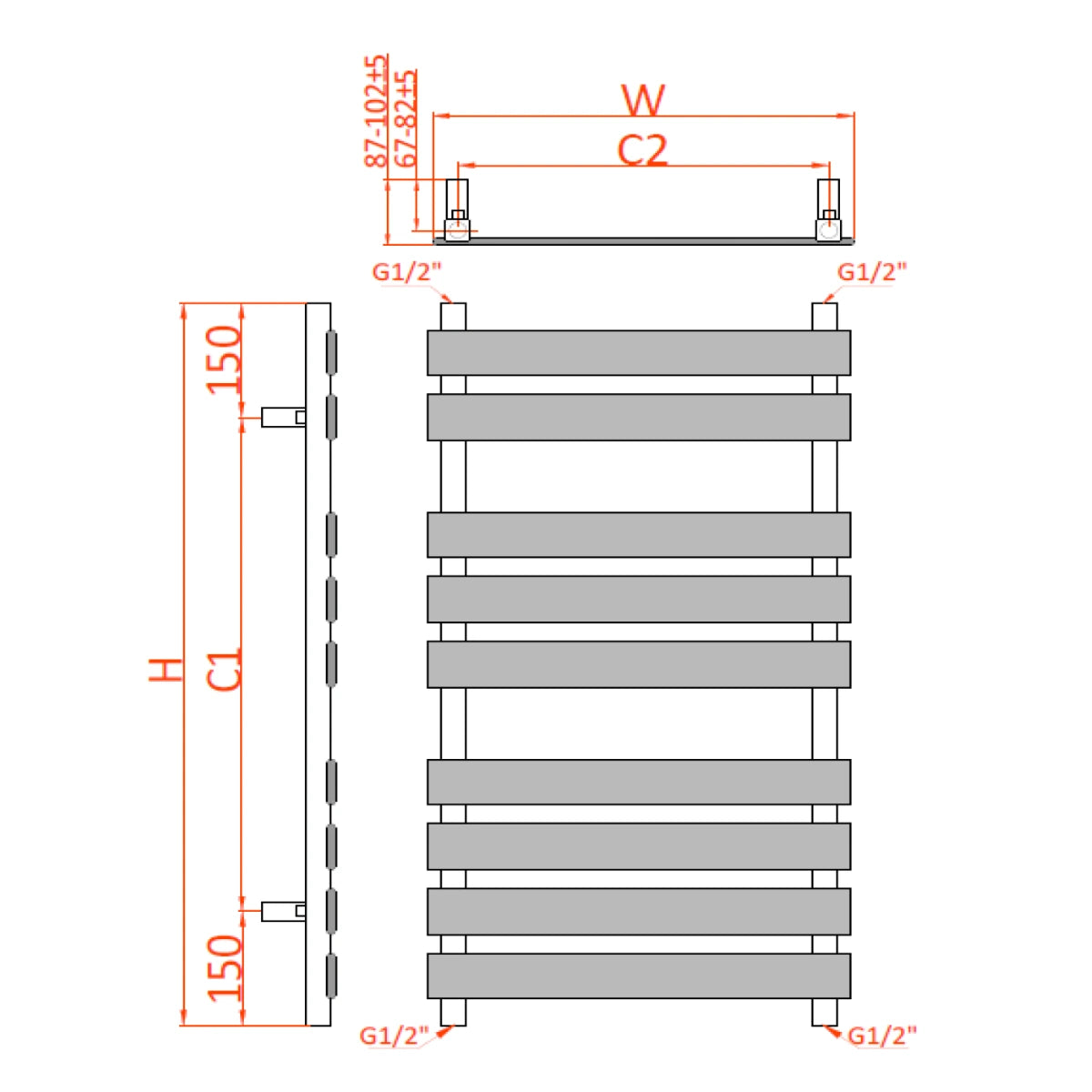 Reina Trento Chrome Steel Designer Towel Rail Radiator