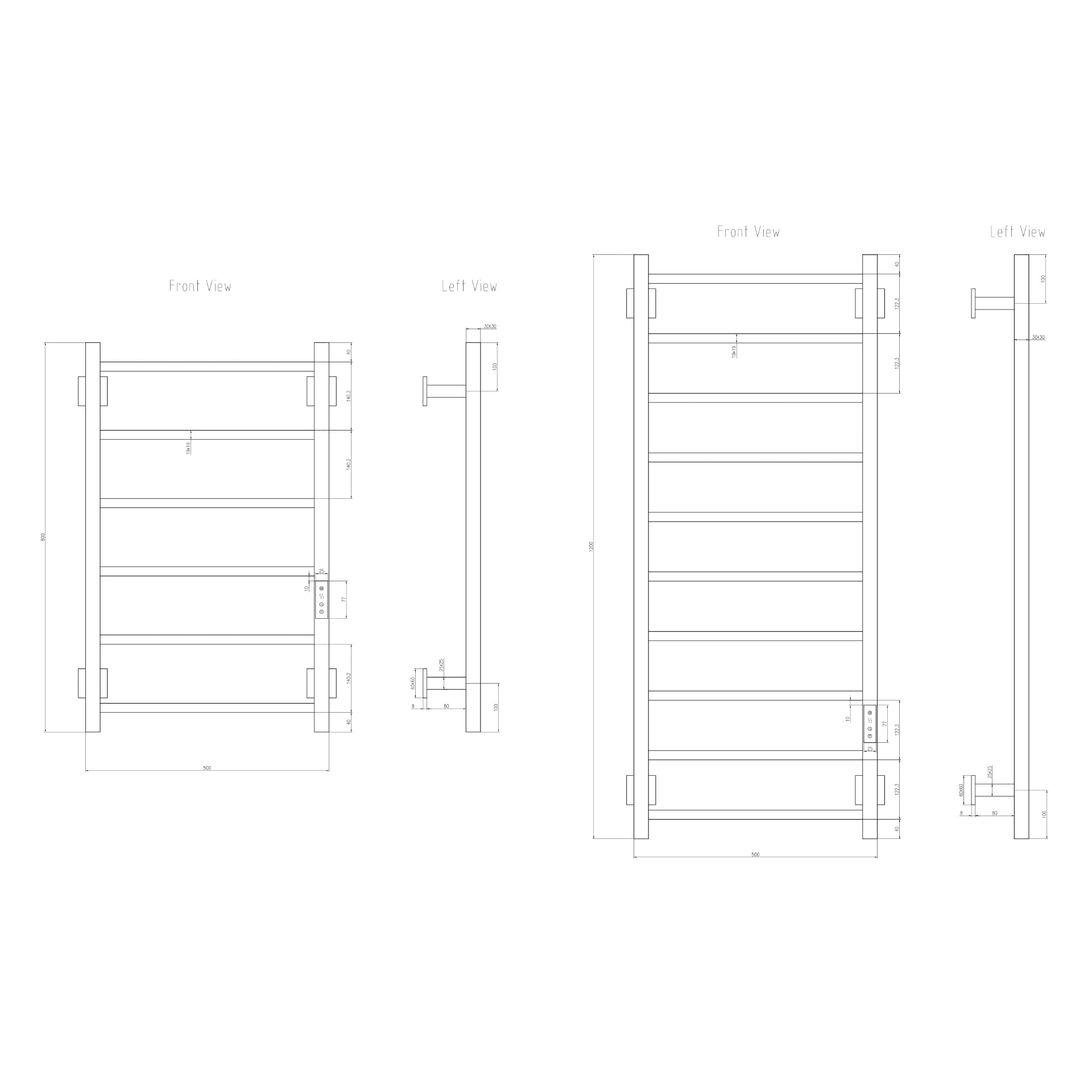 Reina Velino Electric Stainless Steel Towel Rail Radiator