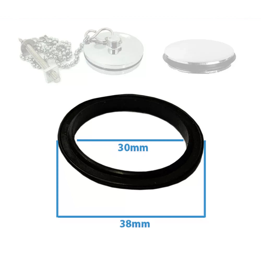 Black Rubber Replacement O-Ring Click Clack Basin Waste Seal 38mm
