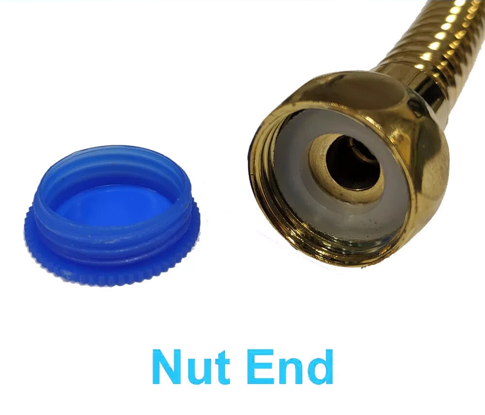 Gold Universal Shower Nut Hose 1.5m