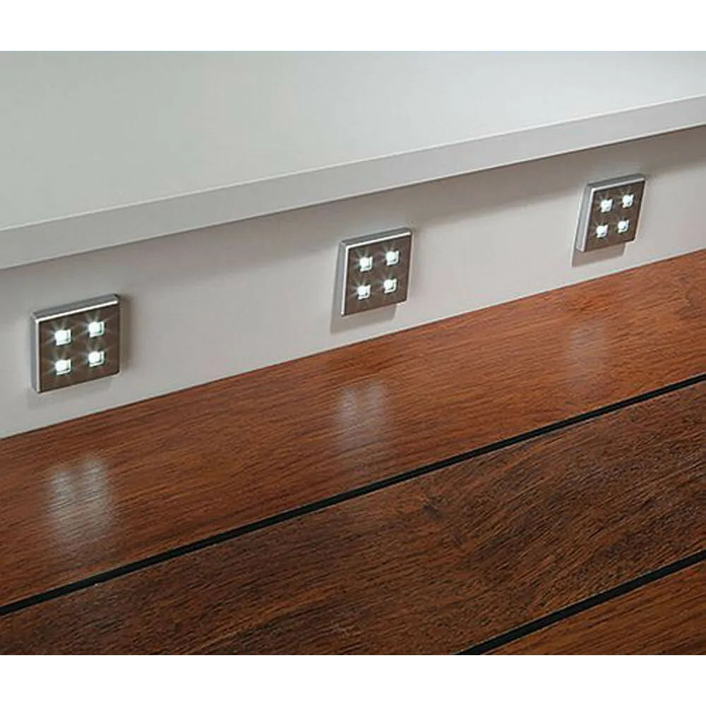Cool White Square LED Plinth Lights Set