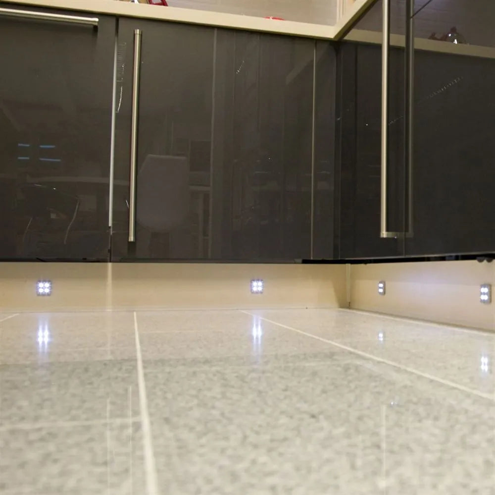 Cool White Square LED Plinth Lights Set