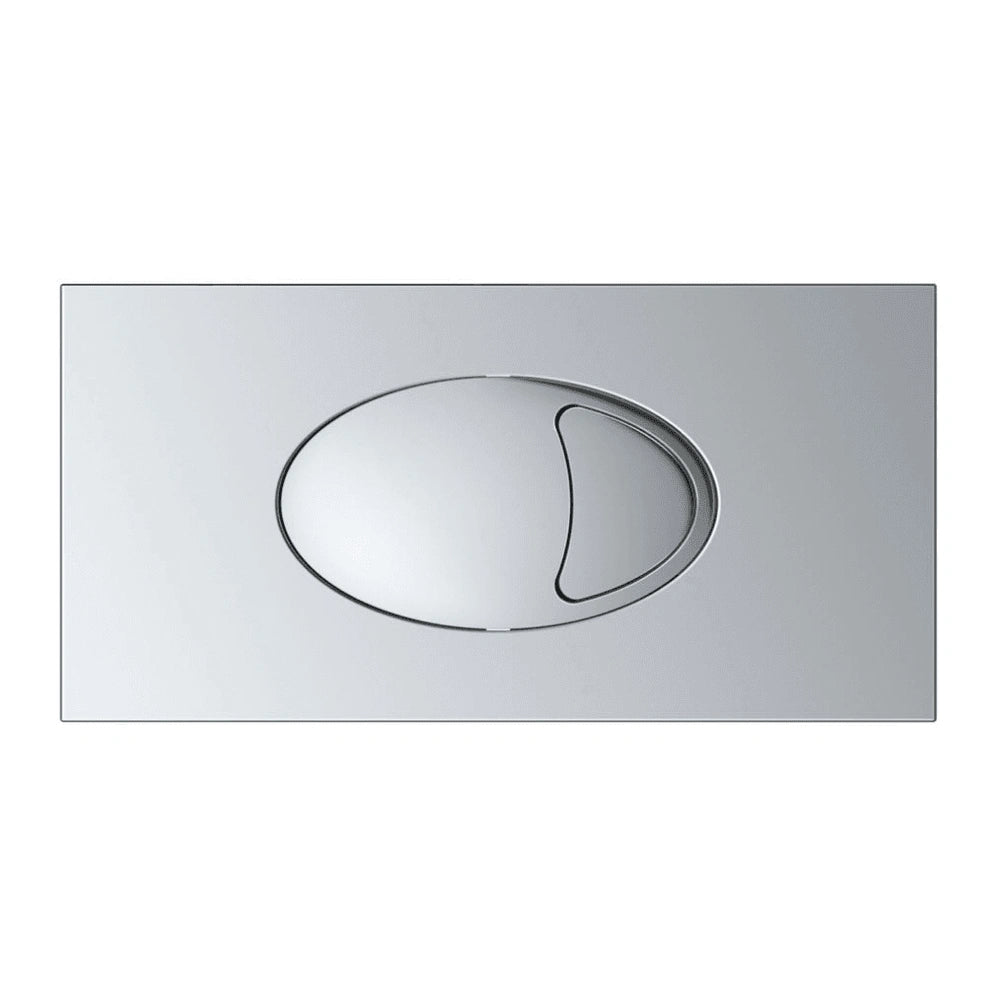 Large Chrome Oval Dual Flush Push Button & Plate