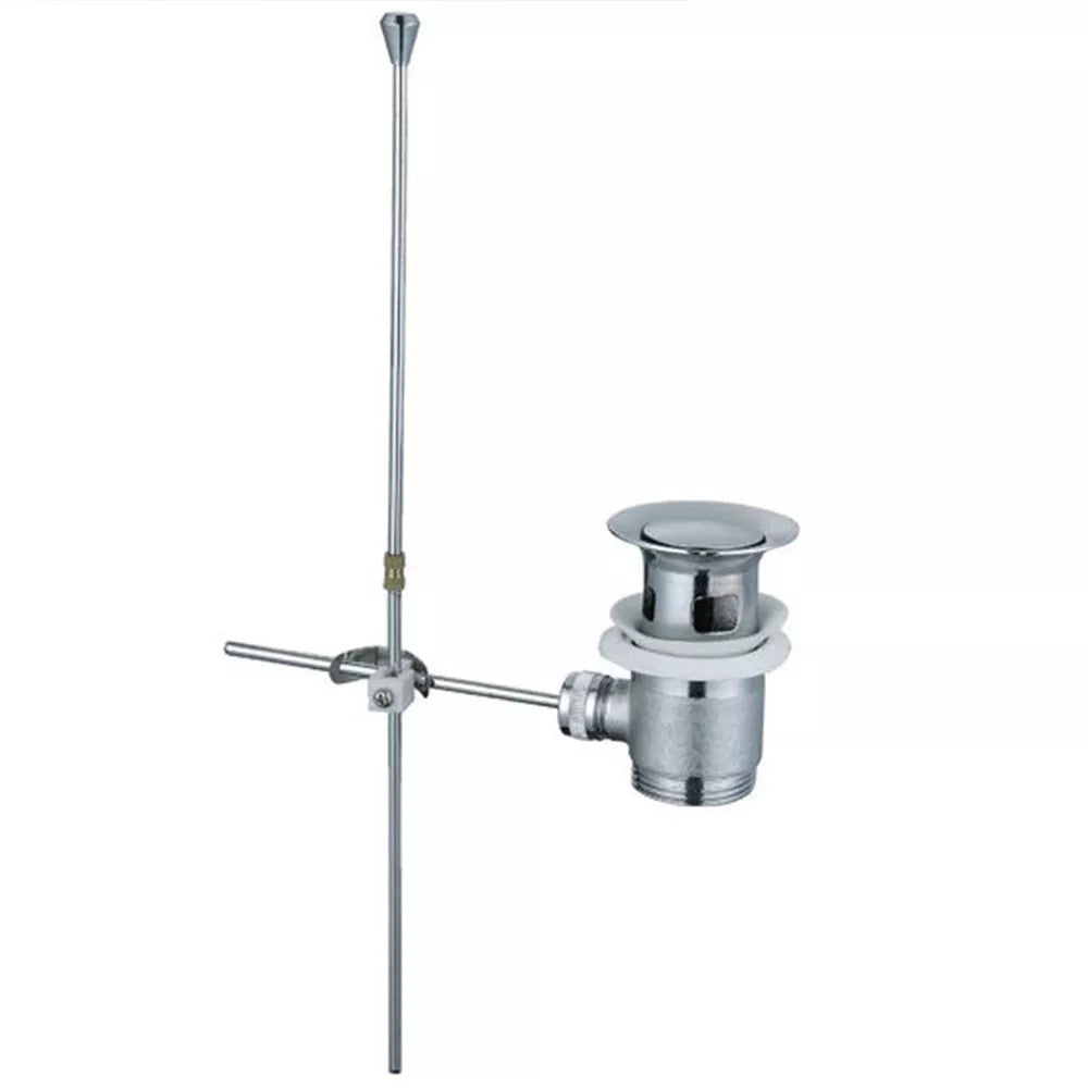 Chrome Bathroom Basin Rod Operated Push Pull Lever Pop Up Waste