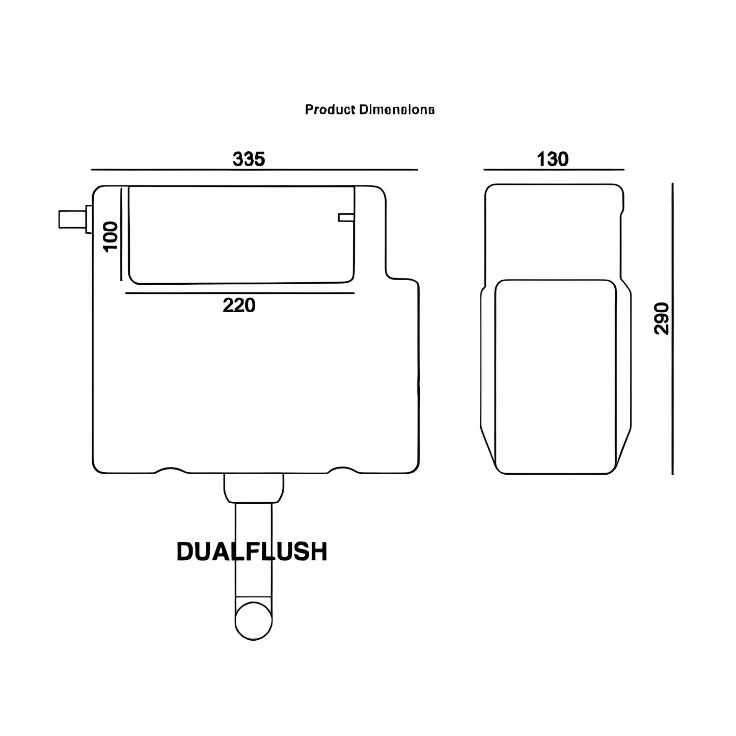 Dual Flush WC Toilet Concealed Cistern WRAS Approved