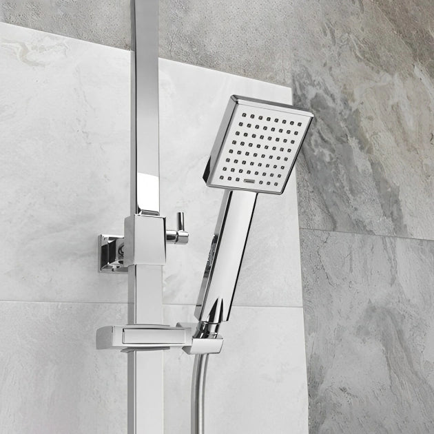 Eden Bathrooms Cube Bar Shower Mixer with Shower Kit Fixed Head Chrome