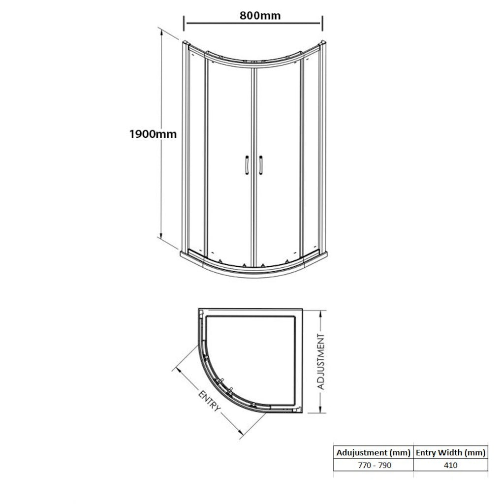 Merlyn Vivid Boost 2 Door Quadrant Enclosure