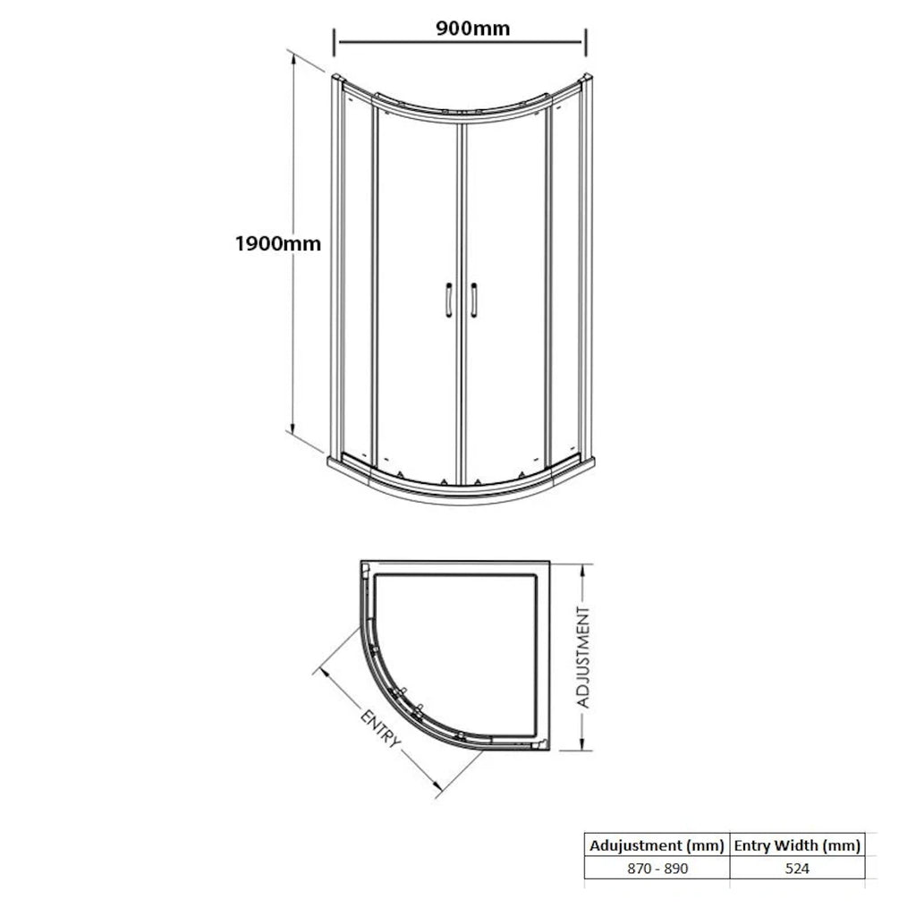 Merlyn Vivid Boost 2 Door Quadrant Enclosure