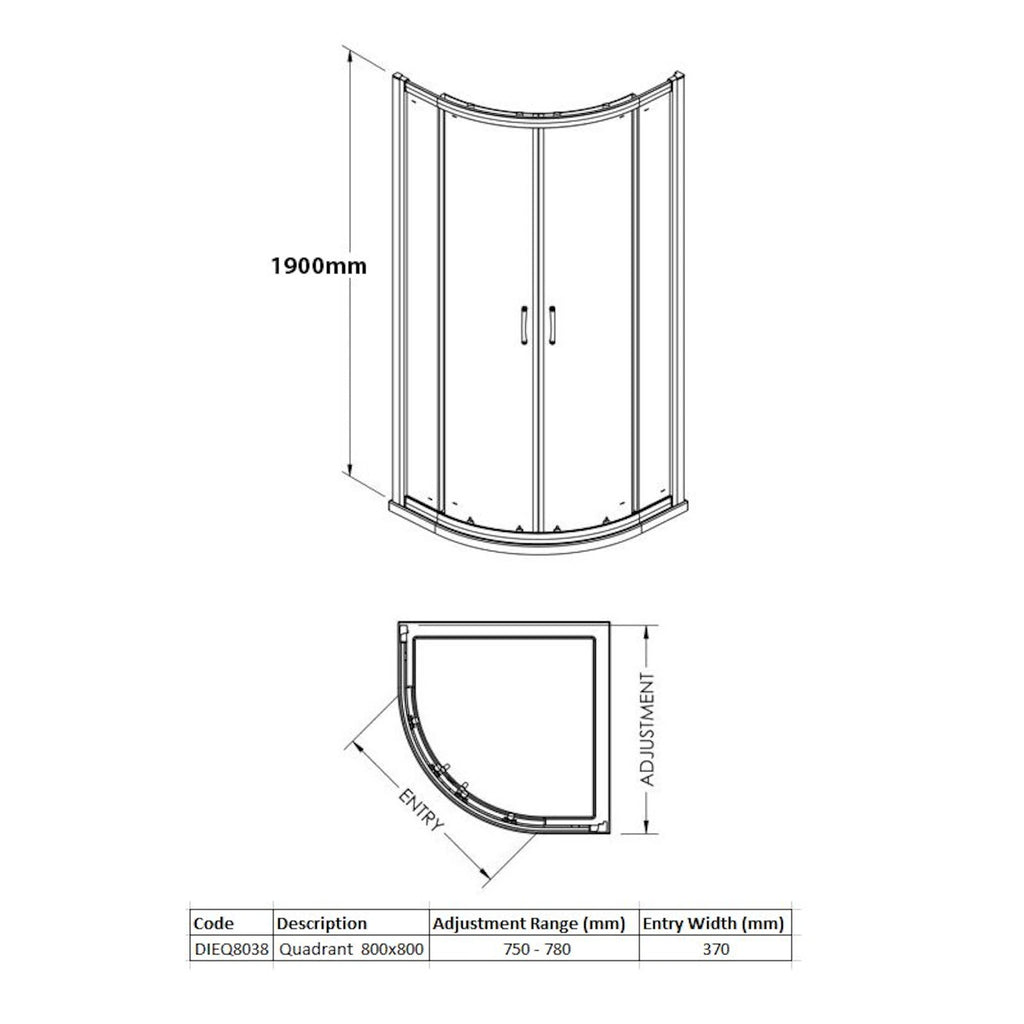 Merlyn Vivid Sublime 2 Door Quadrant Enclosure