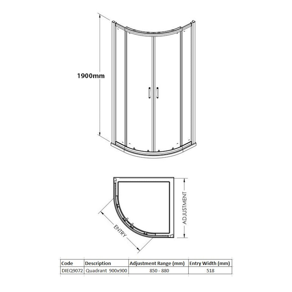 Merlyn Vivid Sublime 2 Door Quadrant Enclosure
