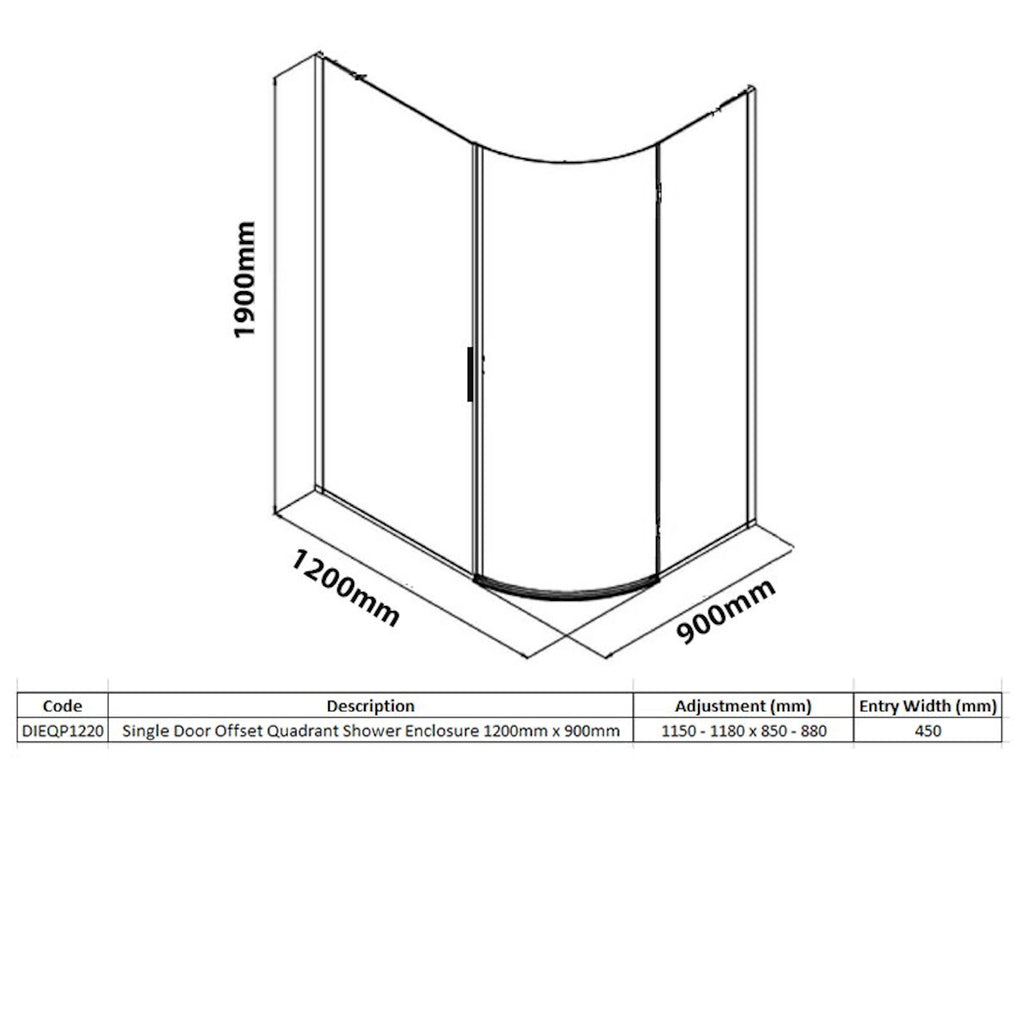 Merlyn Vivid Sublime 1 Door Offset Quadrant Enclosure