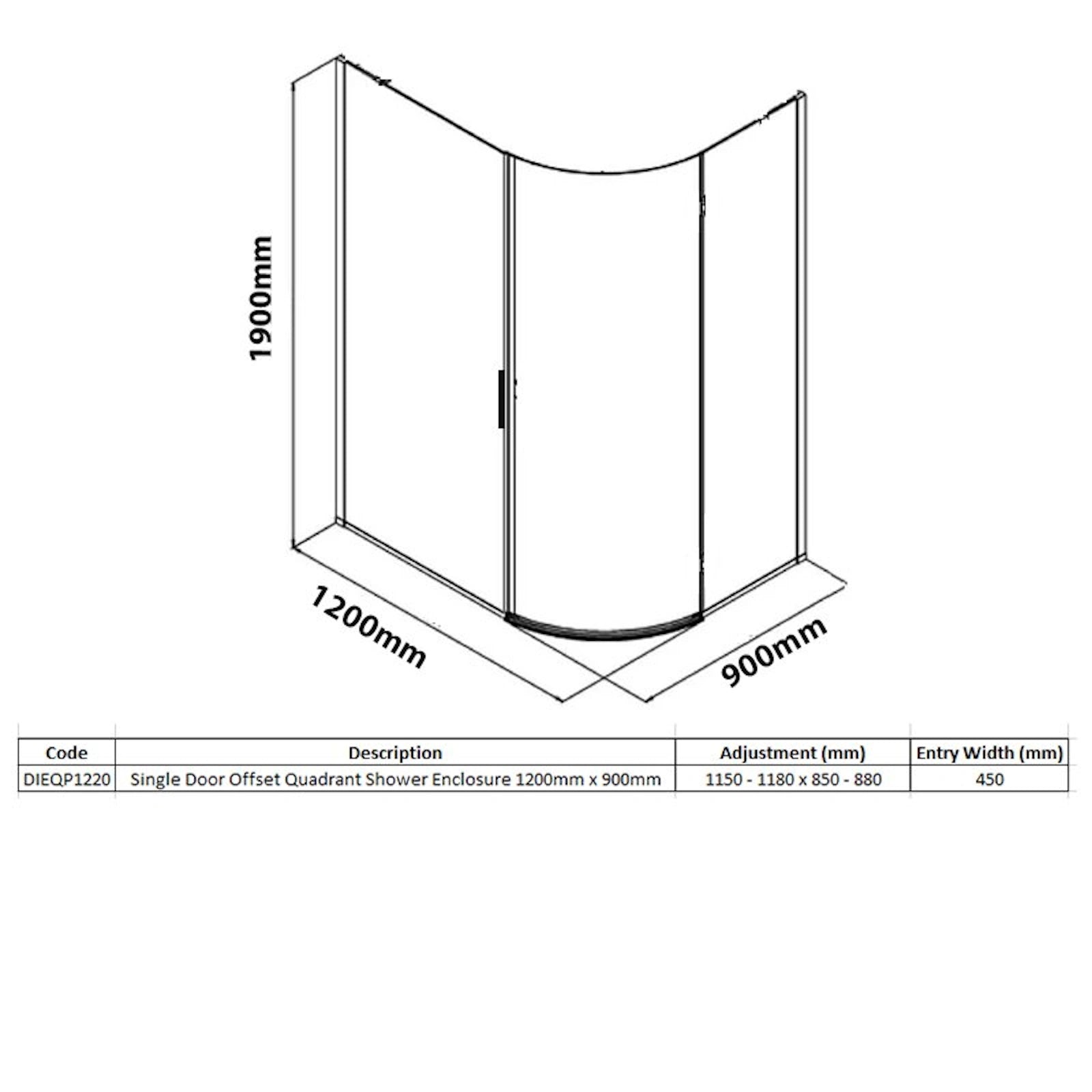Merlyn Vivid Sublime 1 Door Offset Quadrant Enclosure