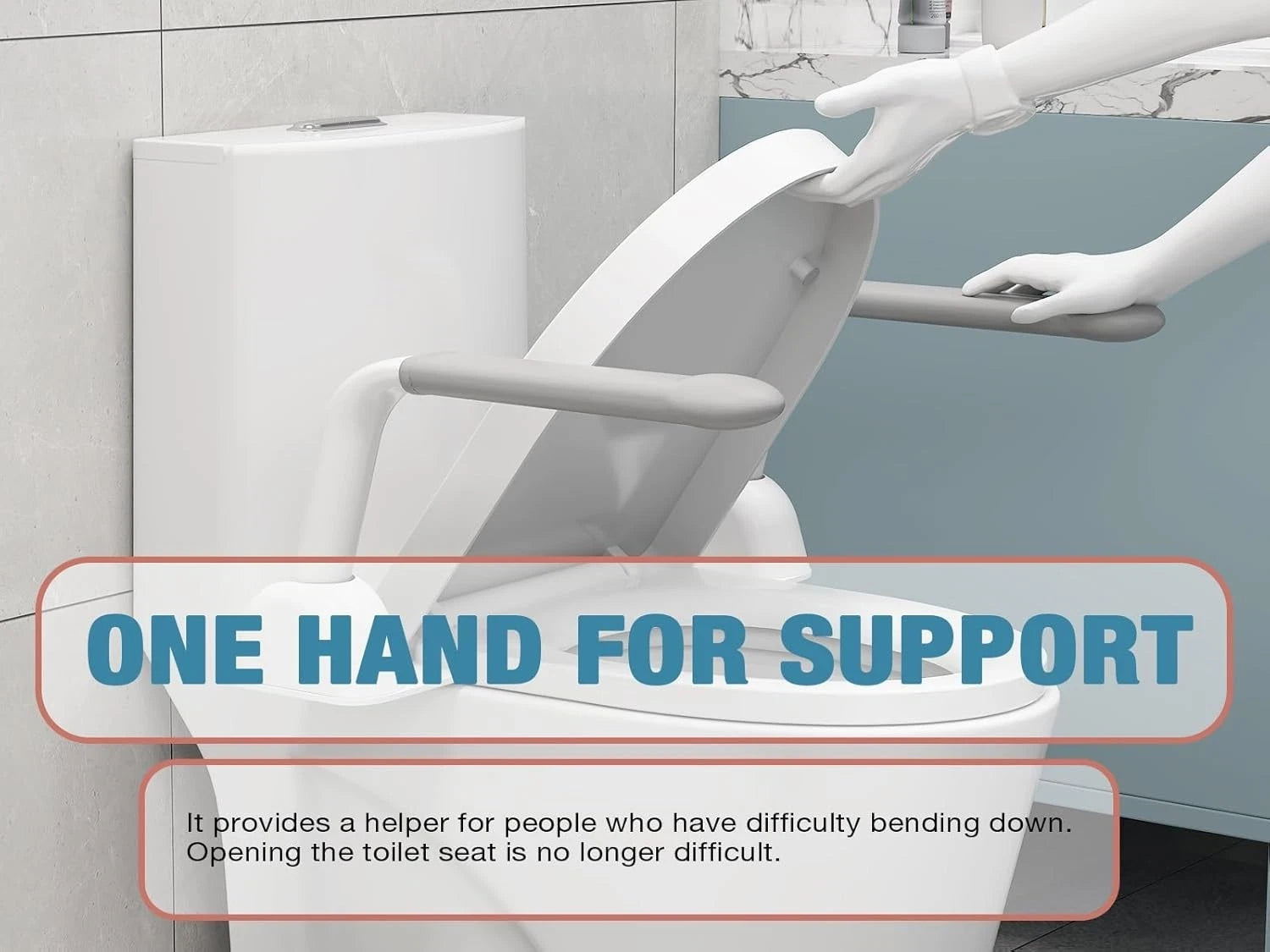 Safety Toilet Handle Bars - Disabled Accessibility Seat Arms