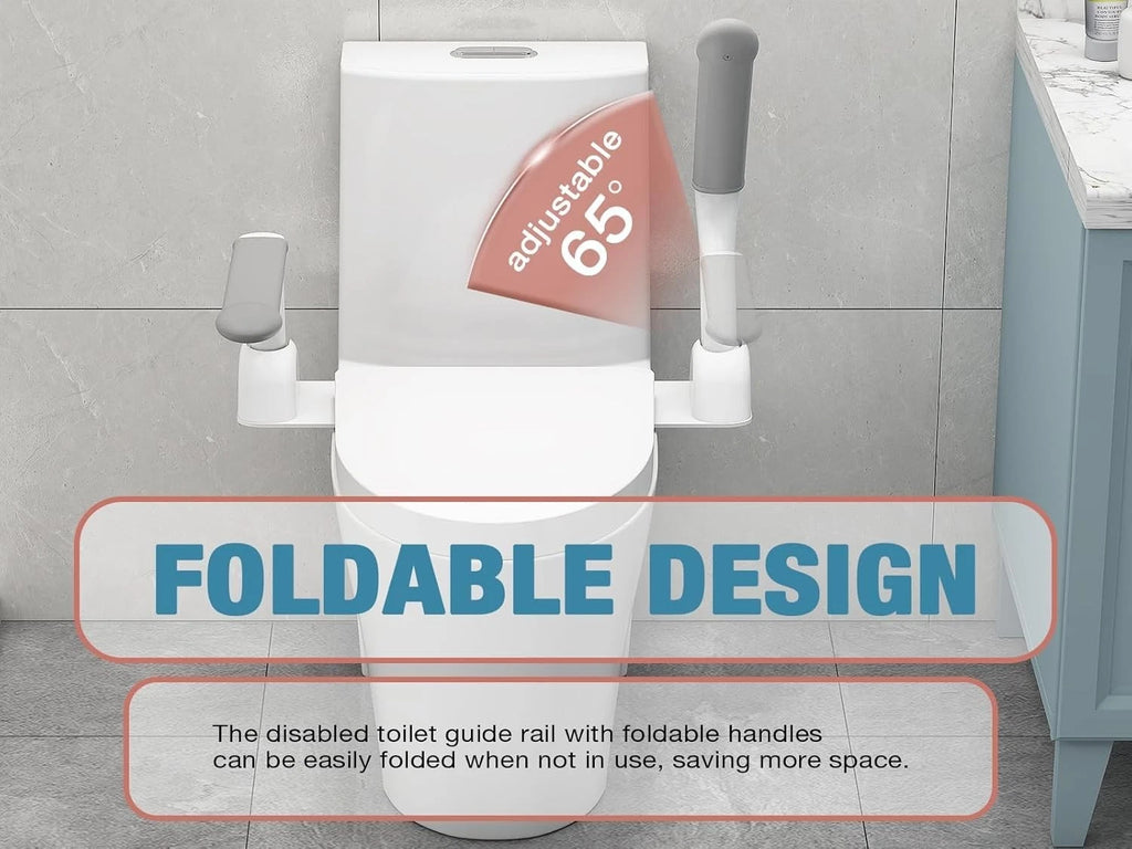 Safety Toilet Handle Bars - Disabled Accessibility Seat Arms