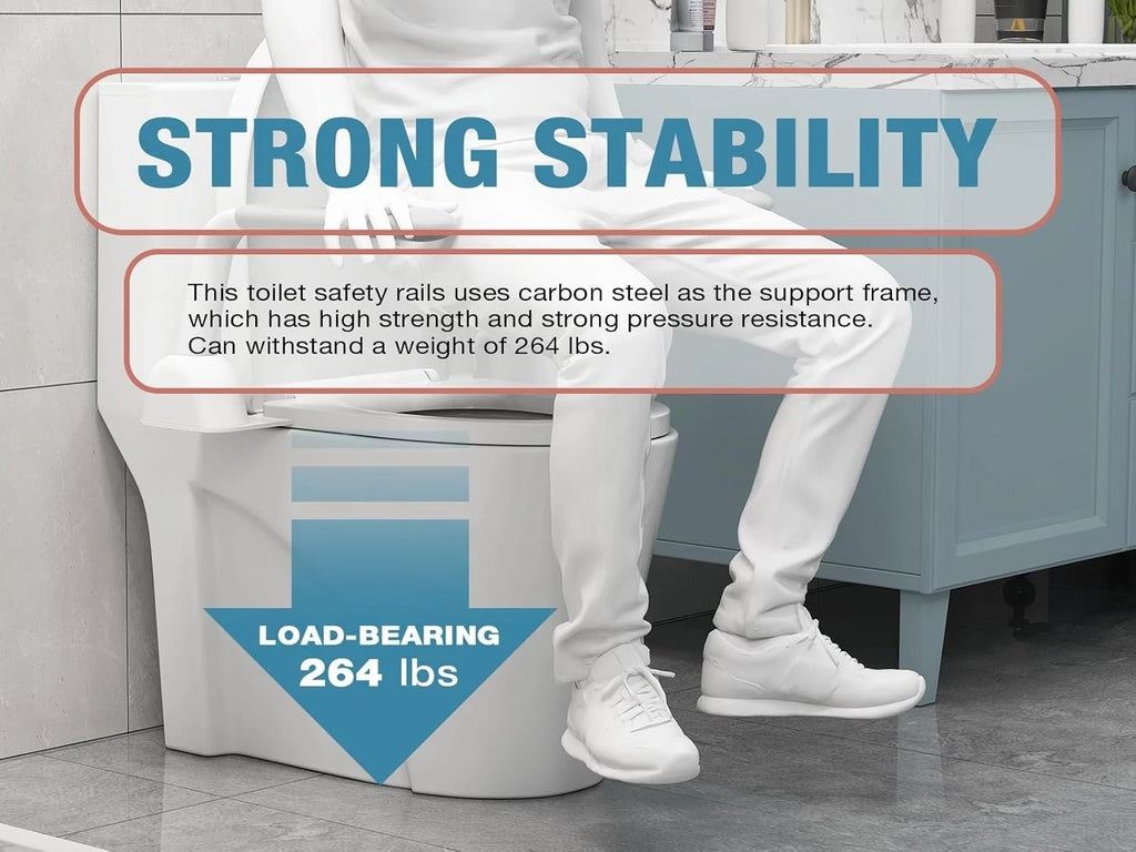 Safety Toilet Handle Bars - Disabled Accessibility Seat Arms