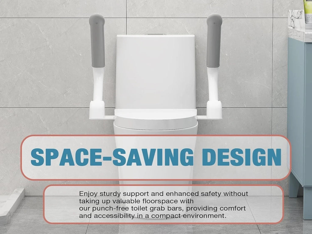 Safety Toilet Handle Bars - Disabled Accessibility Seat Arms