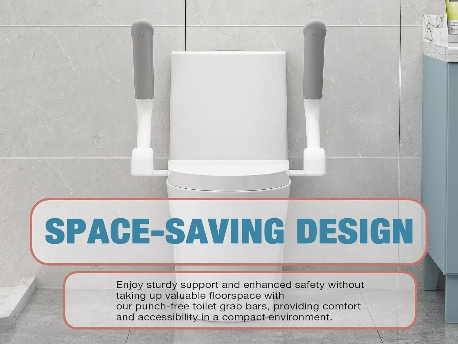 Safety Toilet Handle Bars - Disabled Accessibility Seat Arms