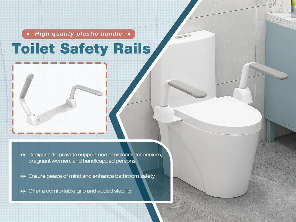 Safety Toilet Handle Bars - Disabled Accessibility Seat Arms