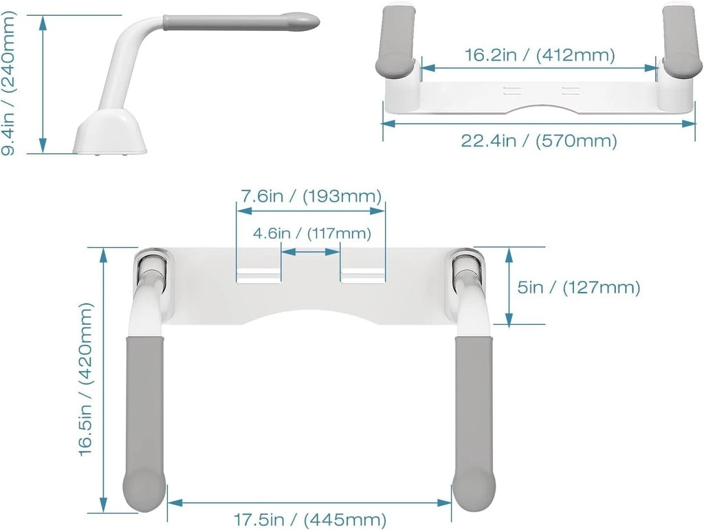 Safety Toilet Handle Bars - Disabled Accessibility Seat Arms