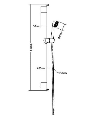 Hudson Reed Modern Slider Rail Shower Kit Chrome