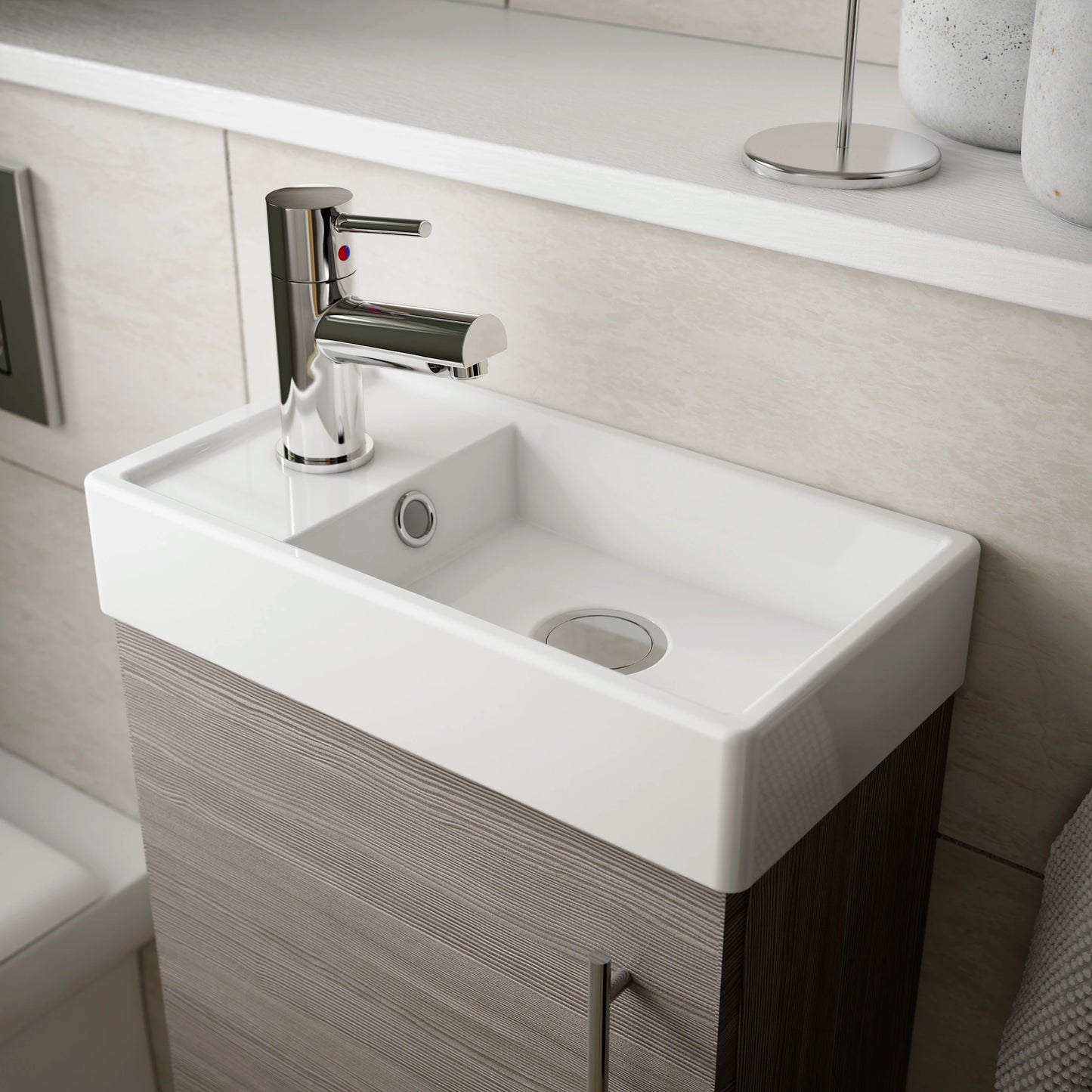 Vault Floor Standing Compact Cloakroom Basin Sink Vanity Unit