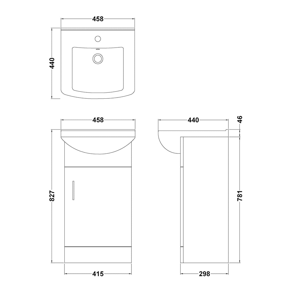 Mayford Floor Standing Single Door Basin Sink Vanity Unit