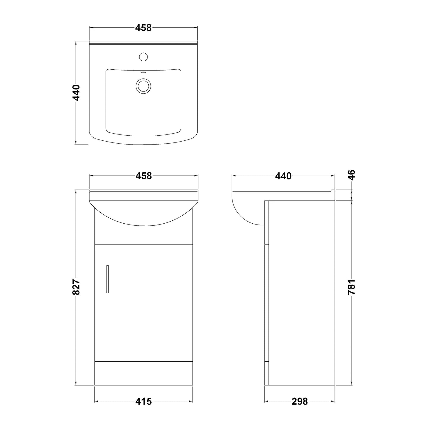 Mayford Floor Standing Single Door Basin Sink Vanity Unit