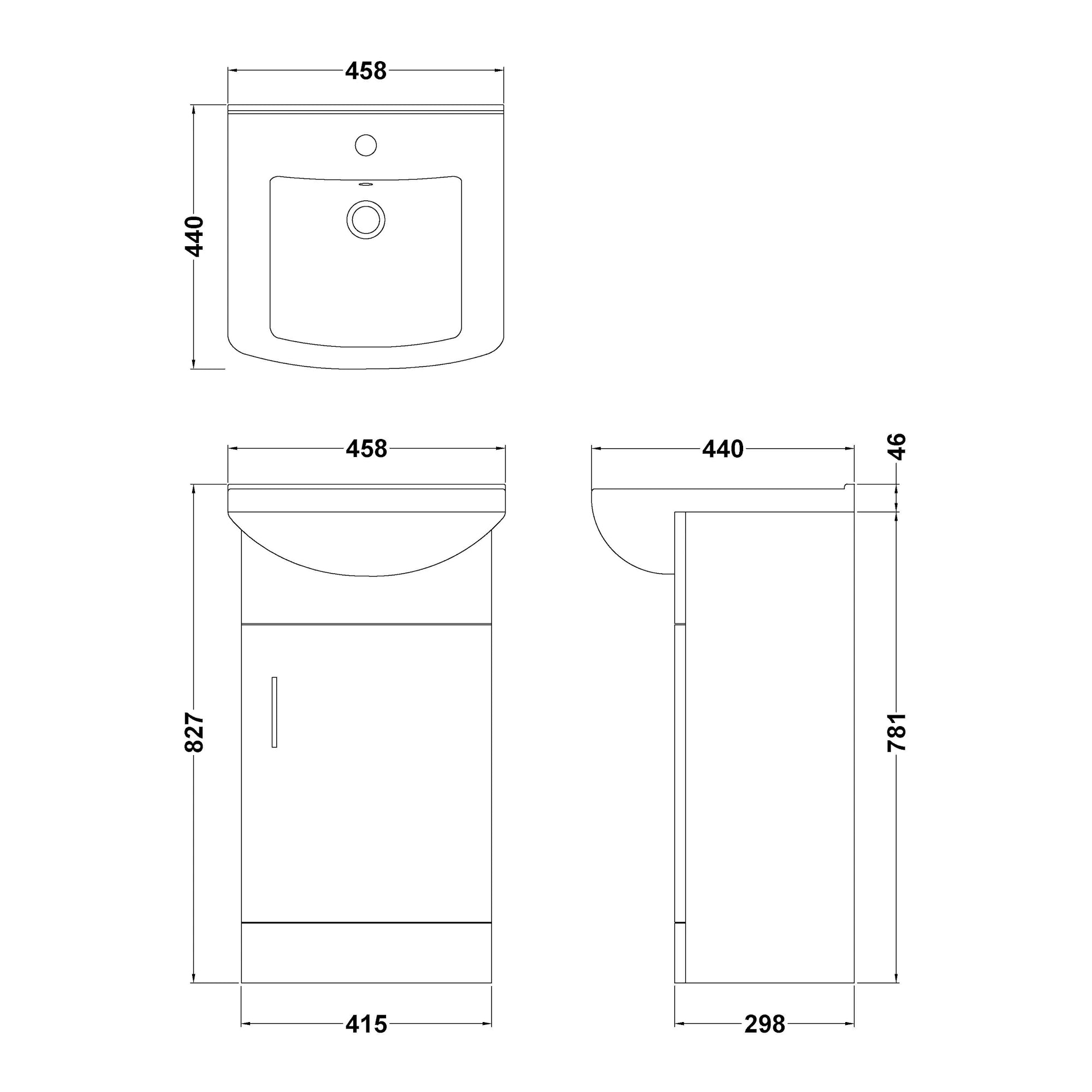 Mayford Floor Standing Single Door Basin Sink Vanity Unit