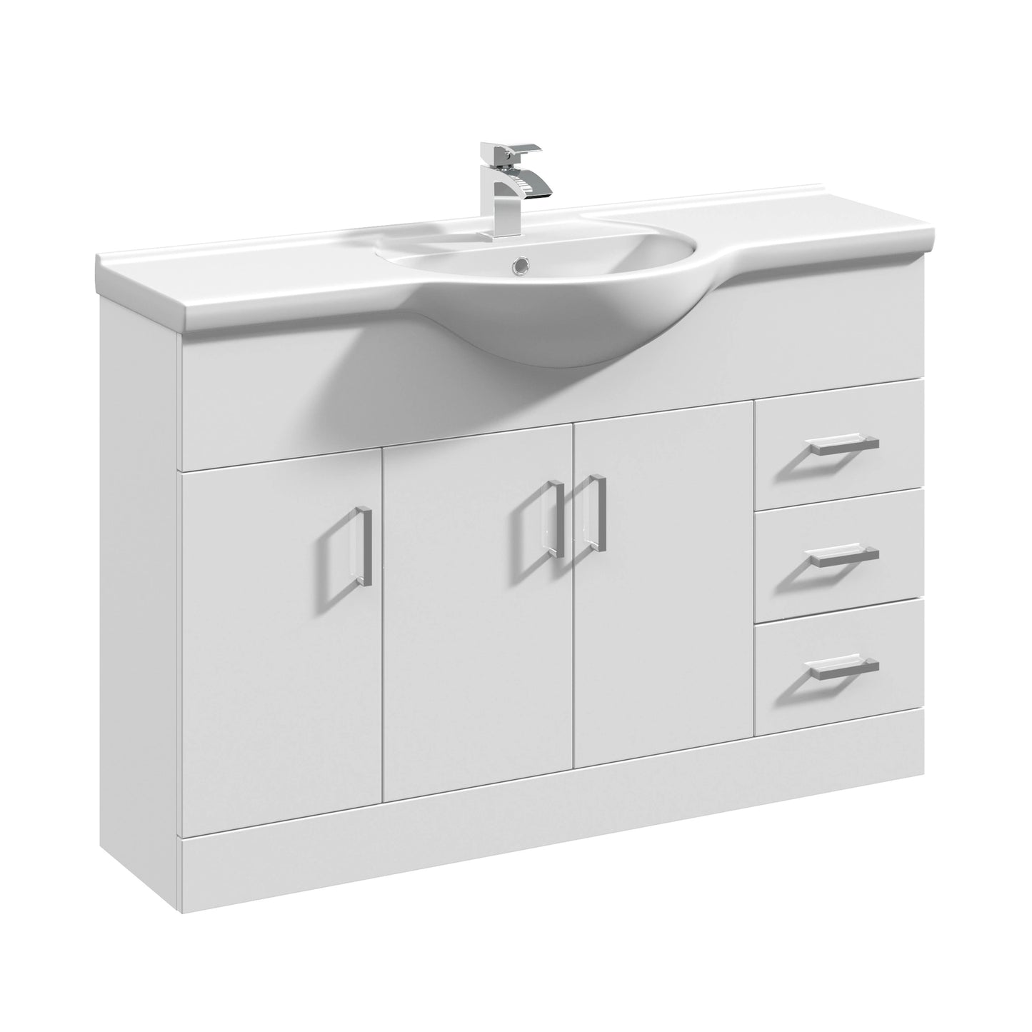 Mayford Floor Standing 3-Door and 3-Drawer Basin Sink Vanity Unit