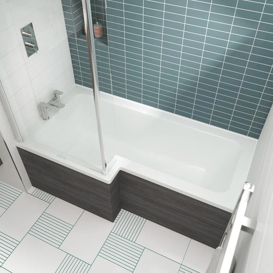 Nuie Square L Shaped Shower Bath