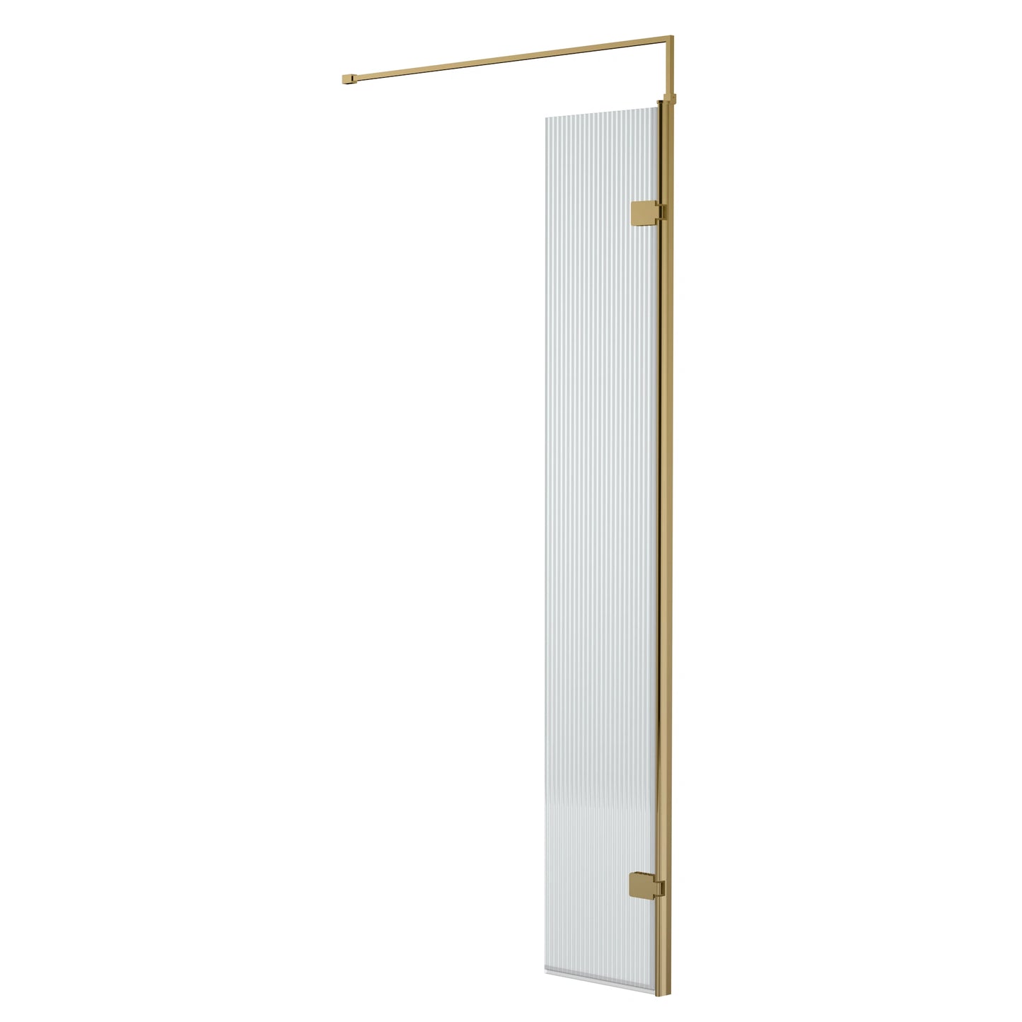 Nuie Fluted Wetroom Deco Hinged Screen with Support Bar