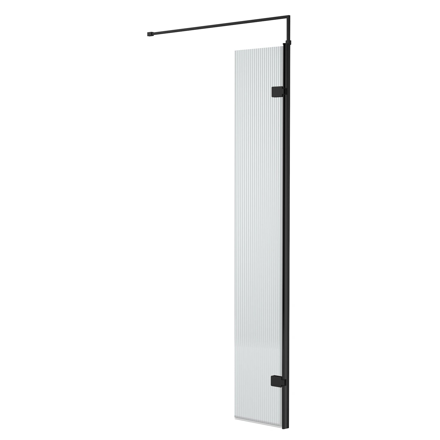 Nuie Fluted Wetroom Deco Hinged Screen with Support Bar