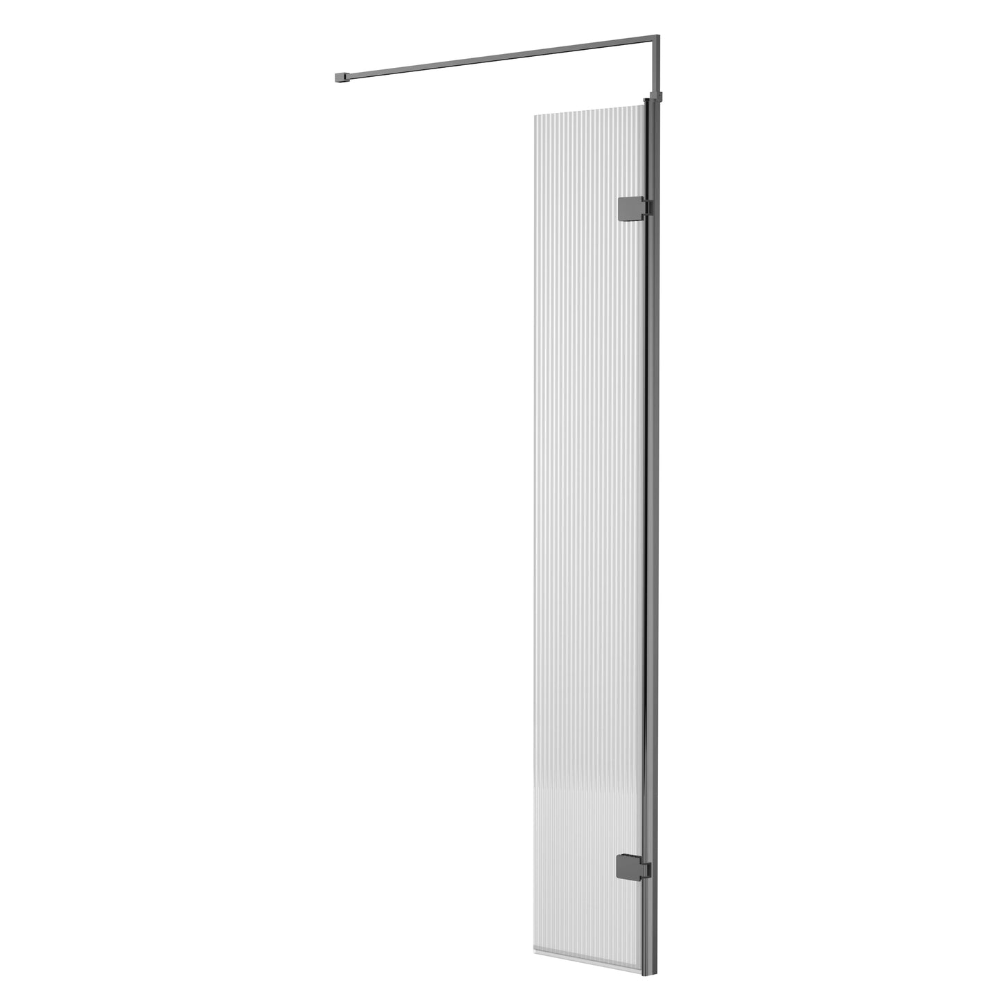 Nuie Fluted Wetroom Deco Hinged Screen with Support Bar