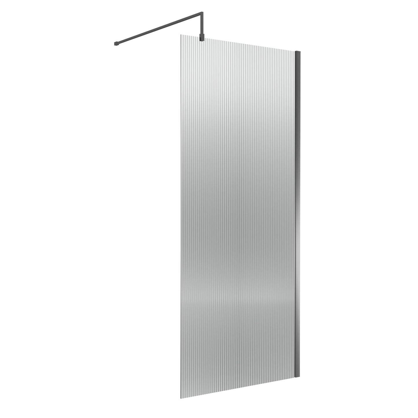 Nuie Fluted Wetroom Screen with Support Bar