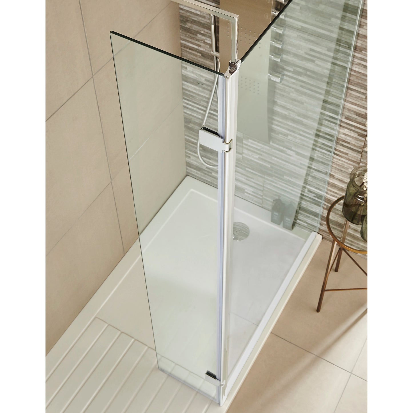 Hudson Reed Frameless Wetroom Swing Screen 300mm