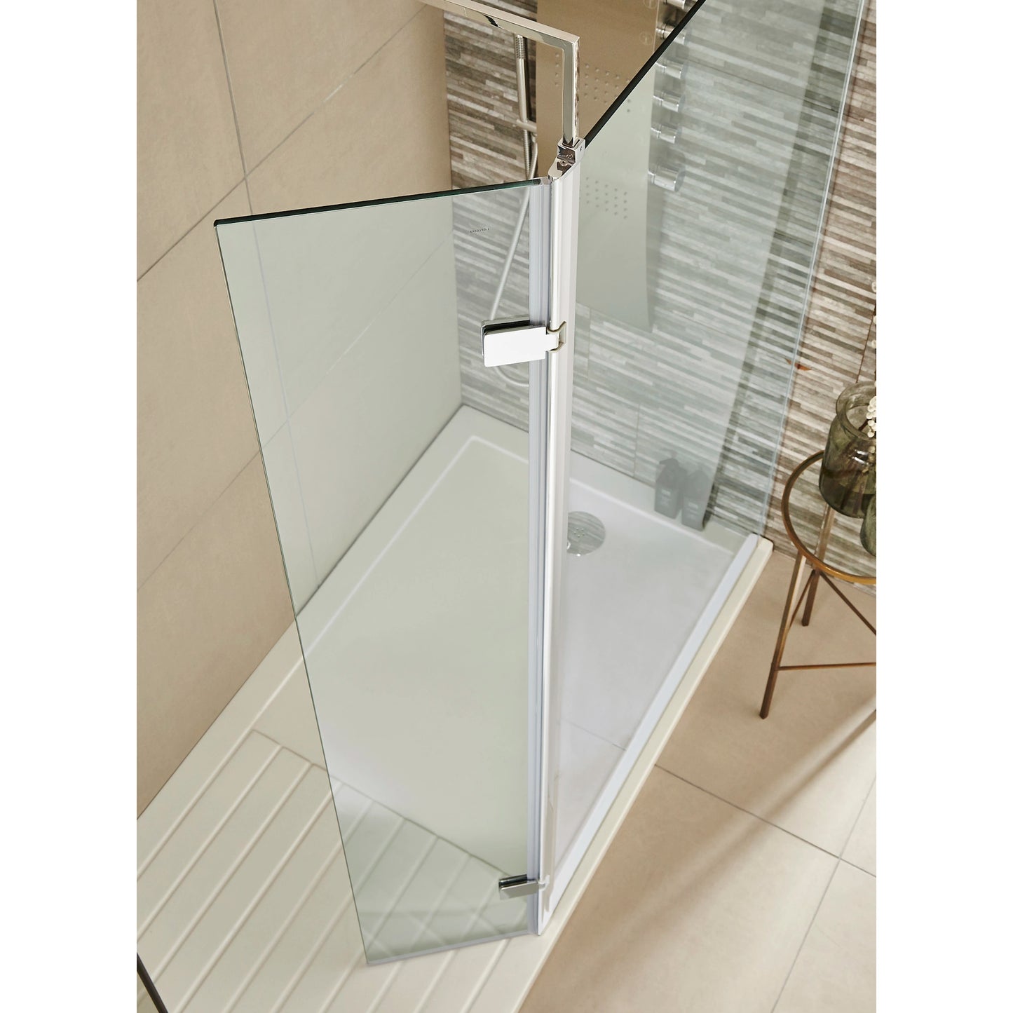 Hudson Reed Frameless Wetroom Swing Screen 300mm