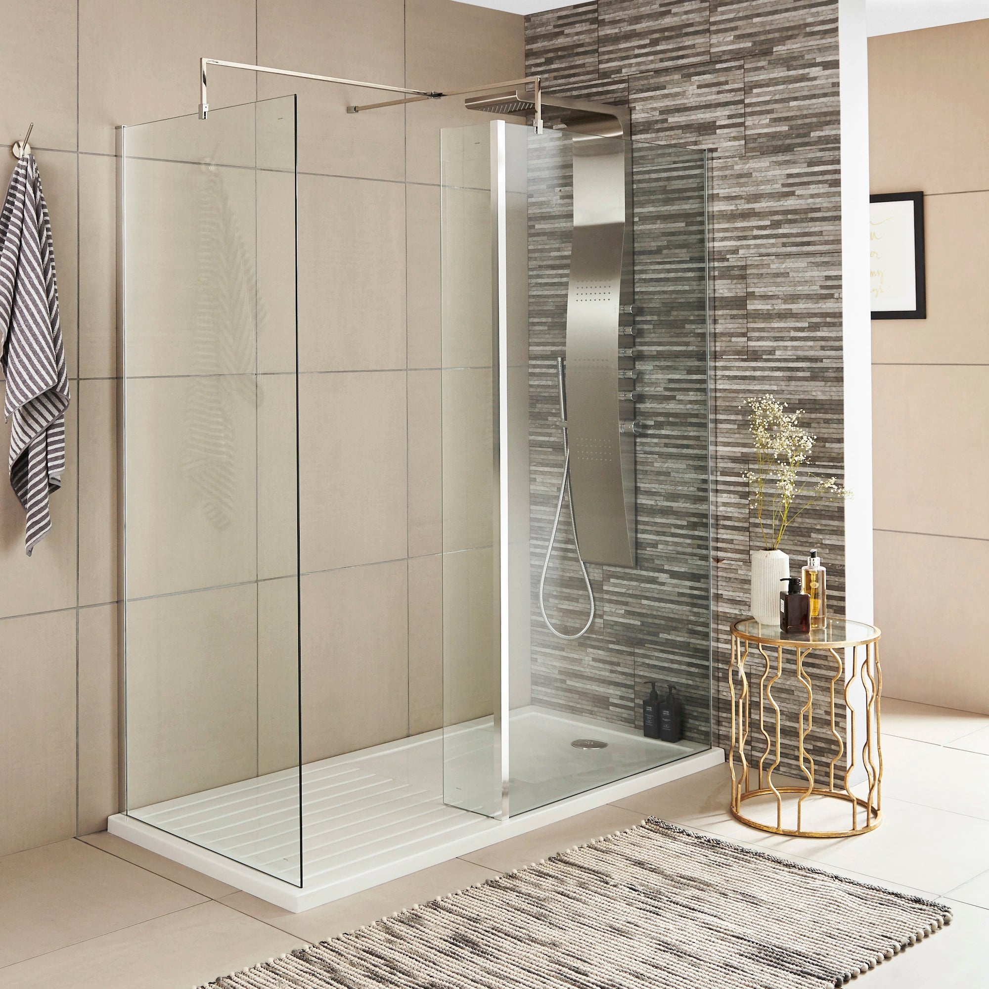 Hudson Reed Frameless Wetroom Return Screen 215mm