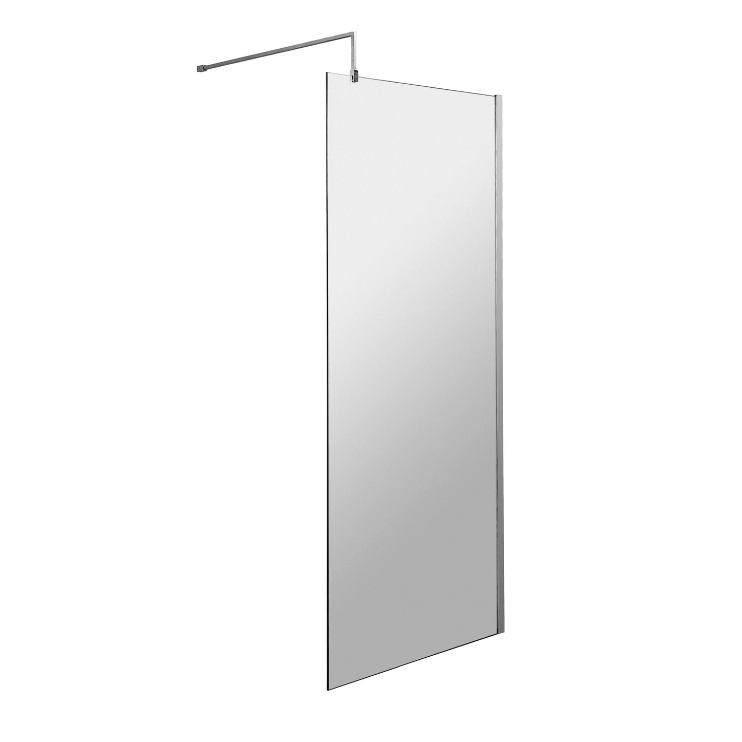 Nuie Frameless Wetroom Screen with Support Bar