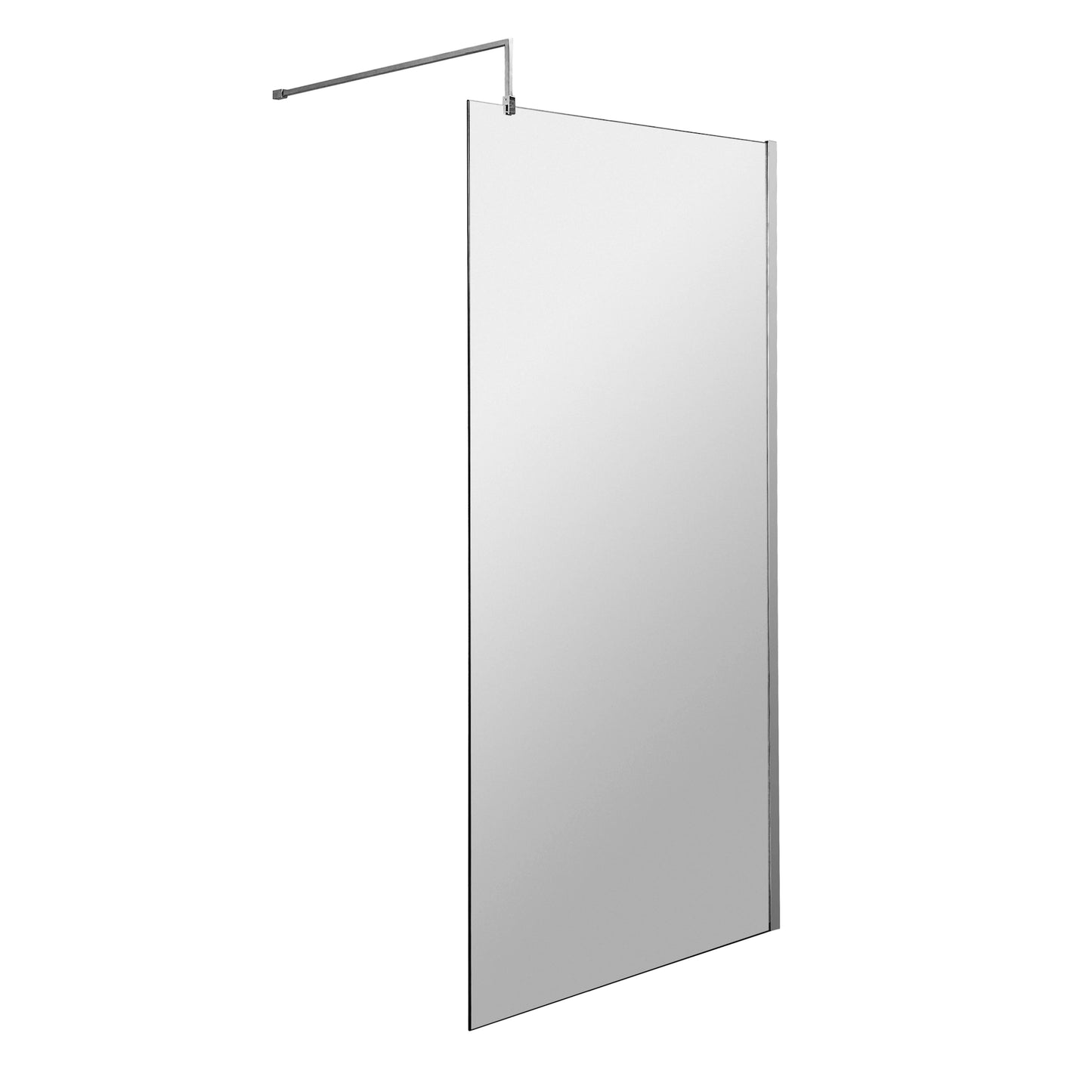 Nuie Frameless Wetroom Screen with Support Bar