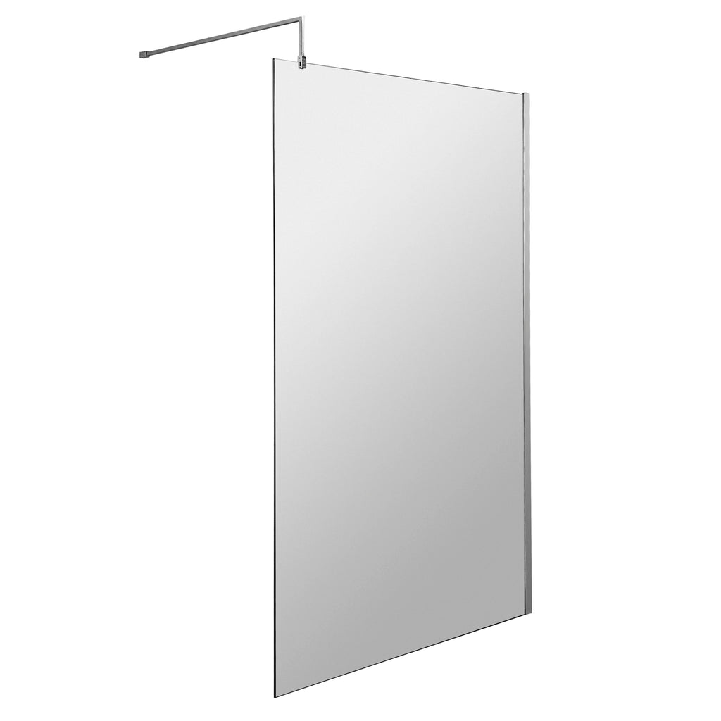 Nuie Frameless Wetroom Screen with Support Bar