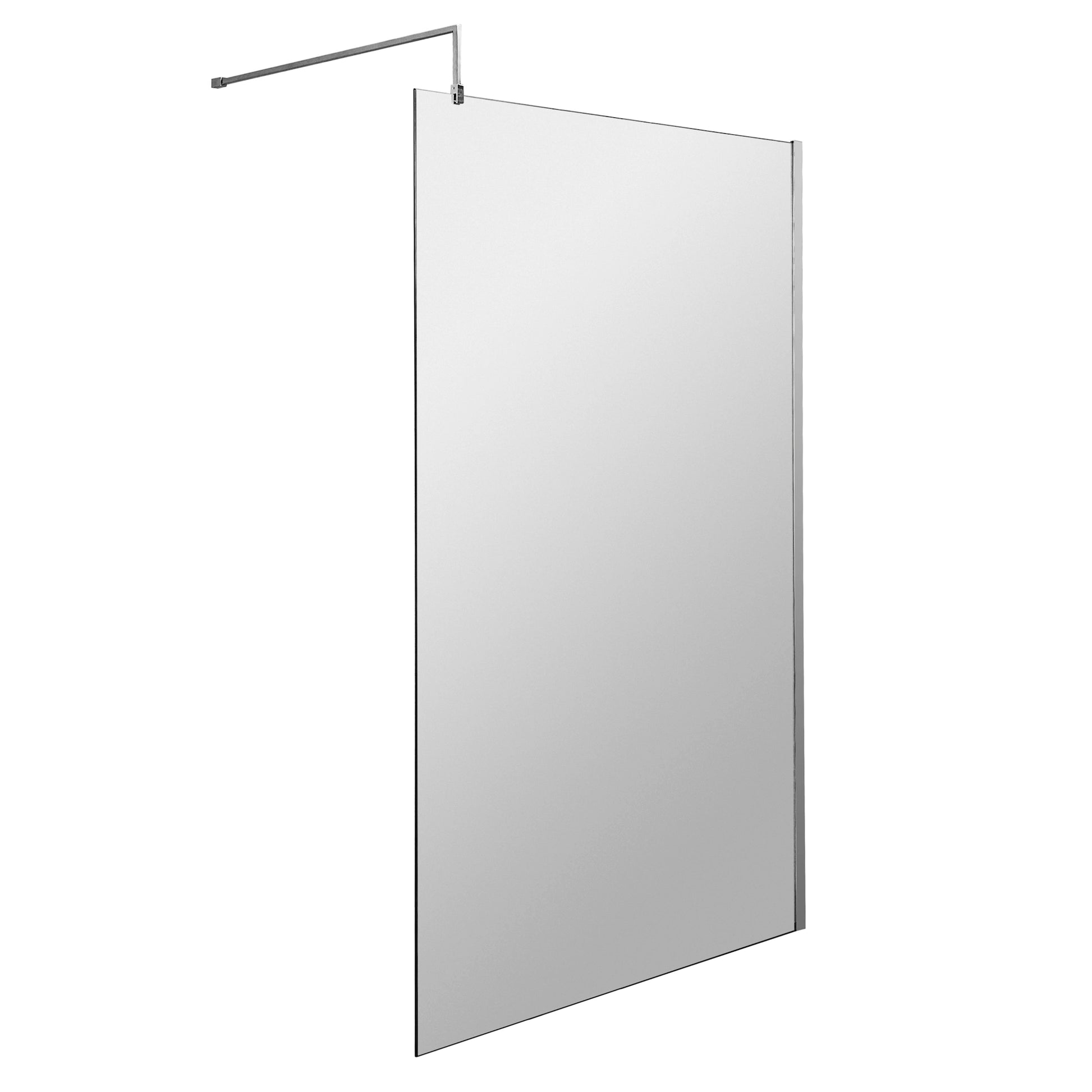 Nuie Frameless Wetroom Screen with Support Bar