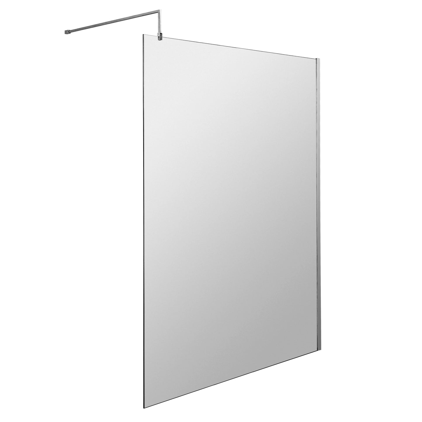 Nuie Frameless Wetroom Screen with Support Bar