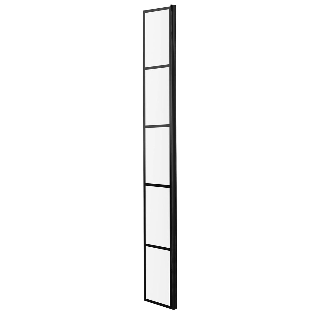 Hudson Reed Matt Black Framed Wetroom Return Screen 215mm