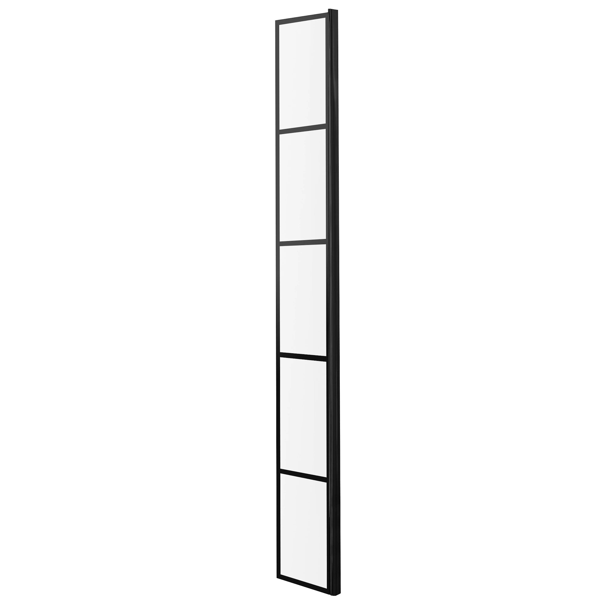 Hudson Reed Matt Black Framed Wetroom Return Screen 215mm