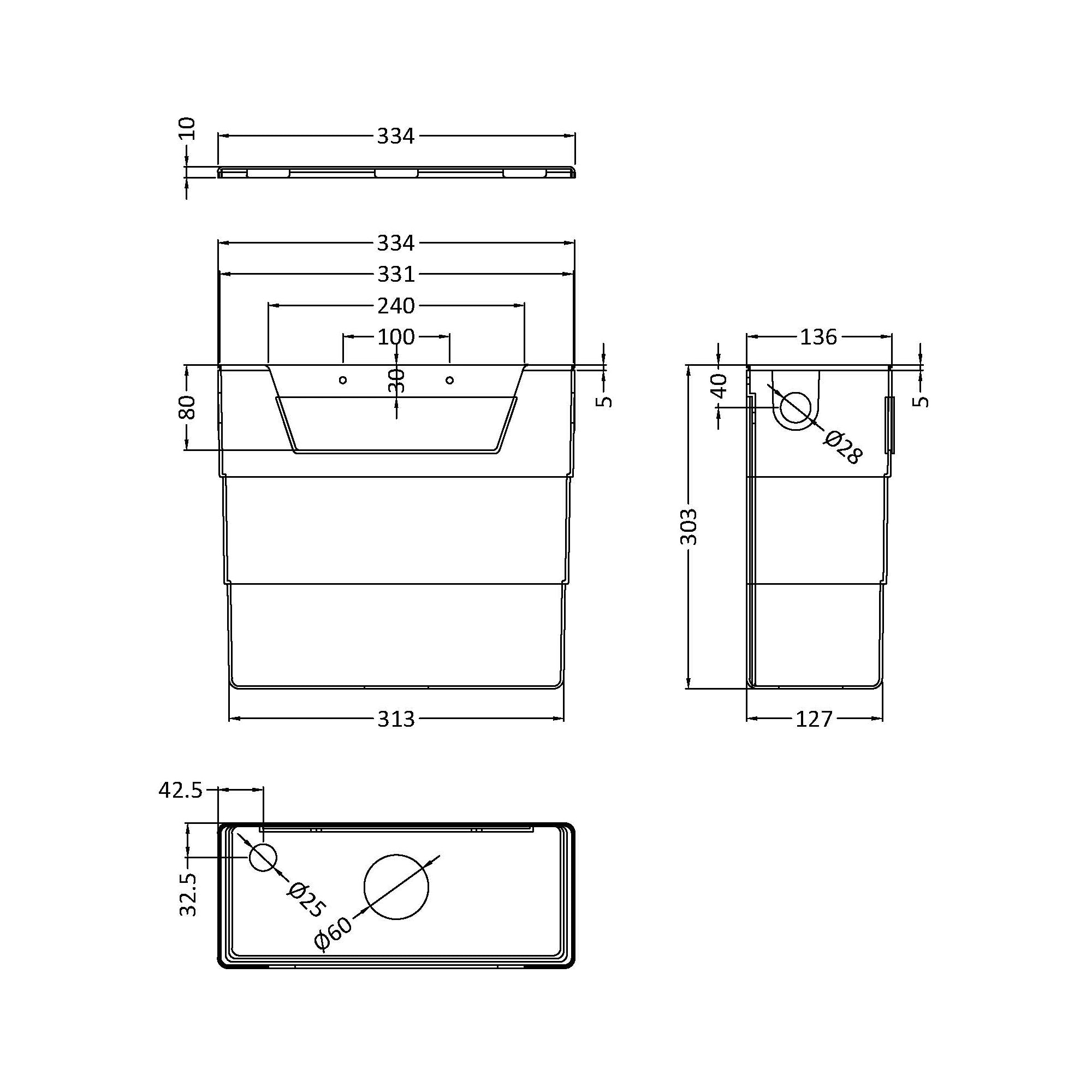 Concealed Nuie Dual Flush WC Toilet Cistern